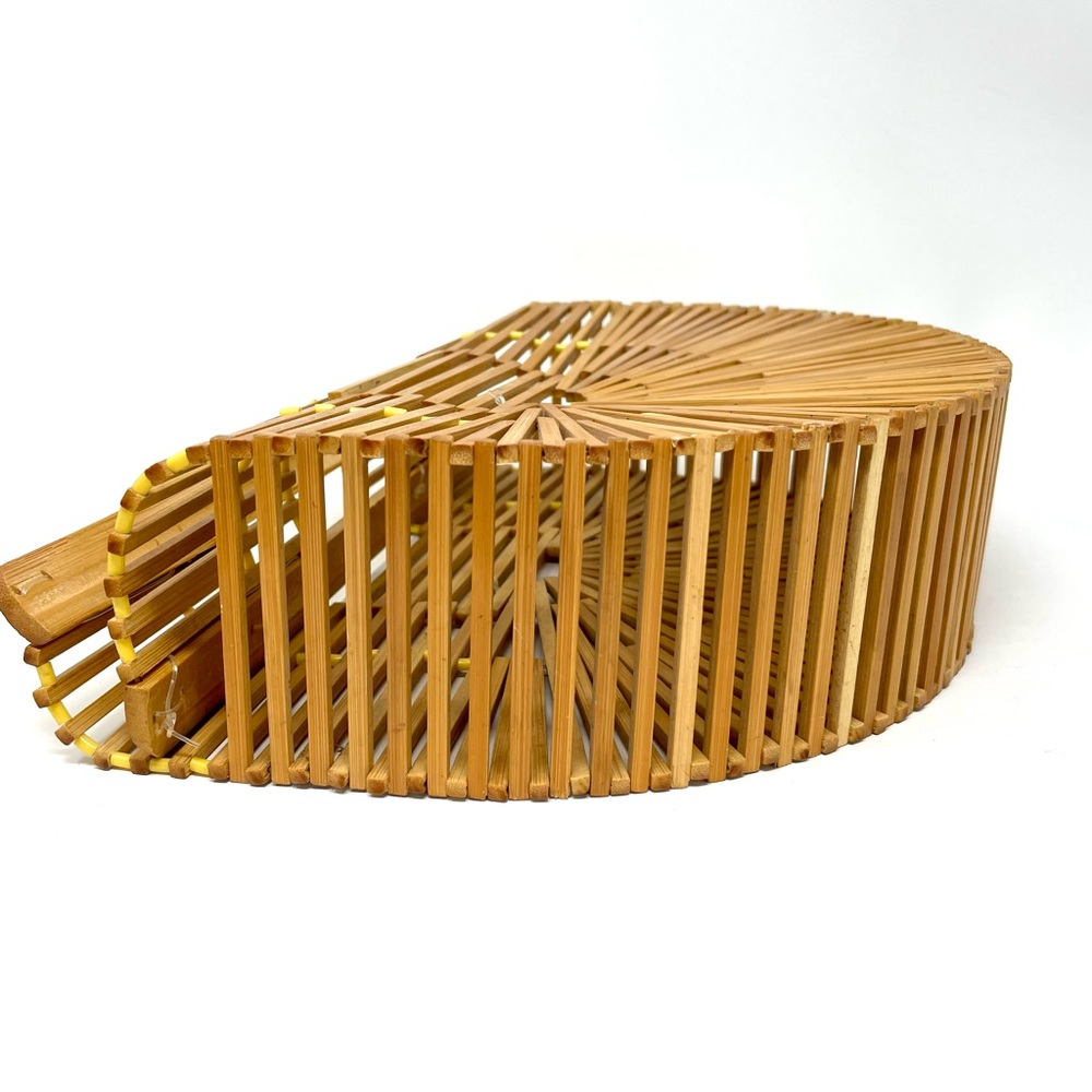 Neutral Bamboo Arc Handle Women's Handbag - Natural - Picture 10 of 10